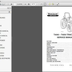 NEW HOLLAND T4040 − T4050 TRACTORS SERVICE REPAIR MANUAL (87744428A) NEW HOLLAND T4040 − T4050 - PDF Download