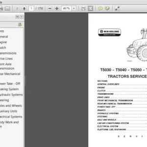 NEW HOLLAND T5030 T5040 T5050 T5060 T5070 TRACTORS SERVICE REPAIR MANUAL NEW HOLLAND T5030 - PDF DOWNLOAD