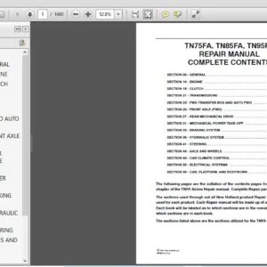 NEW HOLLAND TN75FA, TN85FA, TN95FA SERVICE REPAIR MANUAL (87675643) NEW HOLLAND TN75FA - PDF Download
