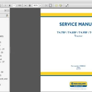 New Holland Tractor T4.75F T4.85F T4.95 T4.105F Service Manual - PDF DOWNLOAD