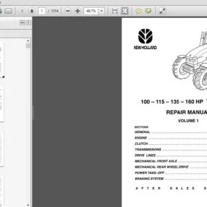 New Holland 100 115 135 160Hp Tractor Service Repair Manual (6035432100) Volume 1  New Holland 100 - PDF Download