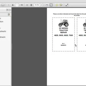 New Holland 35 Series 4835, 5635, 6635, 7635 Tractors Service Repair Manual (86566075) - PDF Download