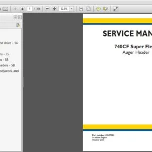 New Holland 740CF Super Flex Auger Header Service Repair Manual (47627581) - PDF Download