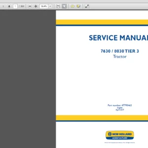 New Holland 7630 8030 TIER 3 Tractor Service Repair Manual (47793462) - PDF Download