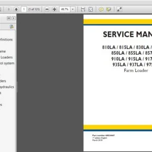 New Holland 810LA 815LA 830LA 835LA 850LA 855LA 857LA 910LA 915LA 917LA 935LA 937LA 975LA Farm Loader Service Manual - Download