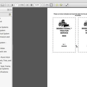 New Holland 9030 Bidirectional Tractor Service Repair Manual (40903000) - PDF Download