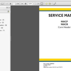 New Holland 980CF 980CR Corn Header Service Manual (47869964) - PDF Download