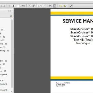 New Holland Bale Wagon StackCruiser 102 103 105 Tier 4B Service Repair Manual (48190534) - NH - PDF Download