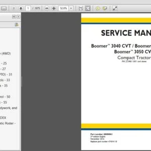 New Holland Boomer 3040 CVT,3045 CVT,3050 CVT Compact Tractor Service Repair Manual (48080061) - NH - PDF Download