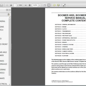 New Holland Boomer 4055, 4060 Tractor Service Manual (84270070) - PDF Download