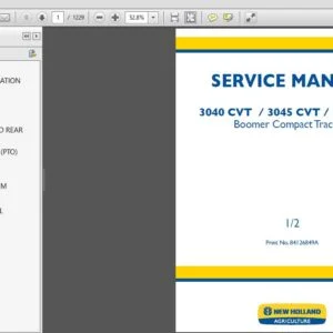 New Holland Compact Tractor Boomer 3040 3045 3050 CVT Service Repair Manual (84126849A) - NH  - PDF Download