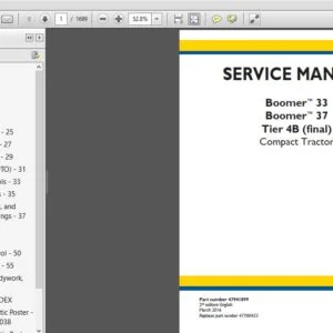 New Holland Compact Tractor Boomer 33, 37 Tier 4B Service Manual 47941899 - PDF DOWNLOAD
