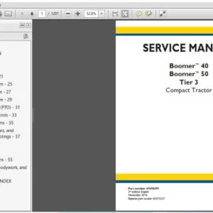 New Holland Compact Tractor Boomer 40  Boomer 50 Tier 3 Service Manual 47698299 - PDF DOWNLOAD