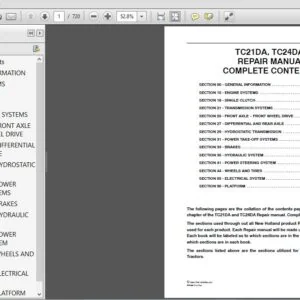 New Holland Compact Tractor TC21DA TC24DA Service Repair Manual (87053135) - New Holland - PDF Download