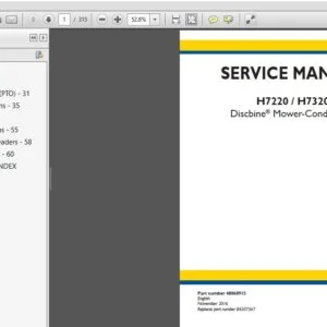 New Holland Discbine Mower-Conditioner H7220  H7320 Service Repair Manual (48068915) - New Holland - PDF Download