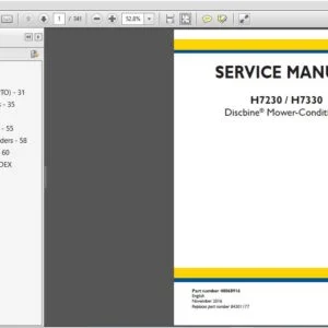 New Holland Discbine Mower-Conditioner H7230 H7330 Service Repair Manual (48068916) - New Holland - PDF Download