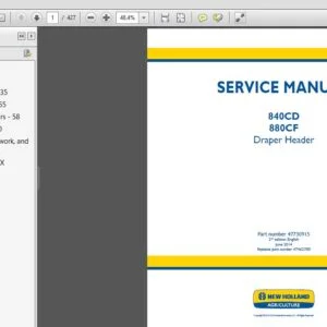 New Holland Draper Header 840CD  880CF Service Manual 47730915  - PDF DOWNLOAD