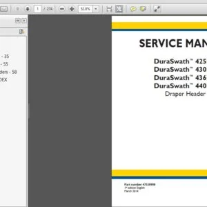 New Holland DuraSwath 425HB 430HB 436HB 440HB Draper Header Service Manual (47528908) - PDF Download