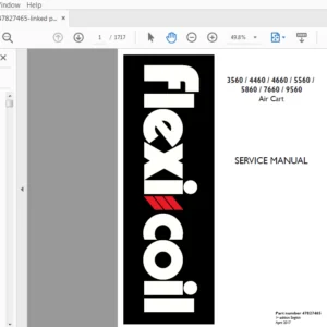 New Holland FlexiCoil  3560,4460,4660,5560,5860,7660,9560 Air Cart Service Manual 47827465 - PDF DOWNLOAD