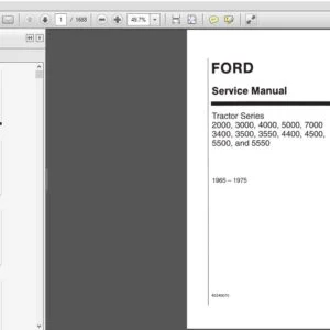 New Holland Ford 2000 3000 4000 5000 7000 3400 3500 3550 4400 4500 5500 5550 Tractor Series Service Manual-Downlaod