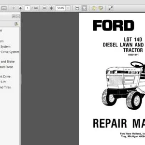 New Holland Ford LGT 14D Diesel Lawn and Garden Tractor Service Repair Manual (40001411) NH LGT 14D - PDF Download
