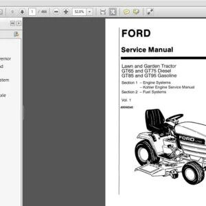 New Holland Ford Lawn & Garden Tractor GT65 GT75 GT85 GT95 Service Repair Manual (40006540R0) - NH - PDF Download