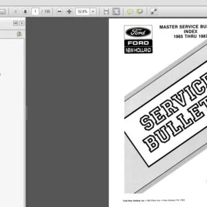 New Holland Ford Master Service Bulletin Index Manual (40991790) New Holland Ford - PDF Download