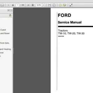 New Holland Ford Tractor TW10, TW20, TW30 Service Repair Manual (42001030) New Holland Ford Tractor - PDF Download