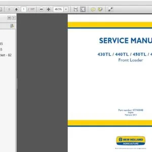New Holland Front Loader 430TL  440TL  450TL  460TL Service Manual 47743048 - PDF  DOWNLOAD