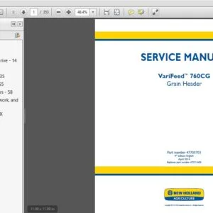 New Holland Grain Header VariFeed 760CG Service Manual 47705703 - PDF DOWNLOAD