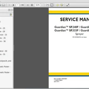 New Holland Guardian SP.240F SP.275F SP.333F SP.365F Sprayer Service Manual (47657027) - PDF Download