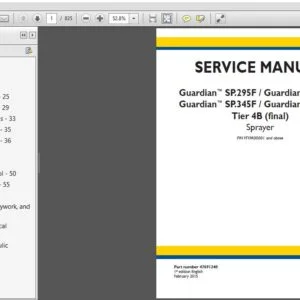 New Holland Guardian™ SP.295F/SP.300F/SP.345F/SP.400F Tier 4B (final) Sprayer Service Repair Manual (47691240) - PDF Download