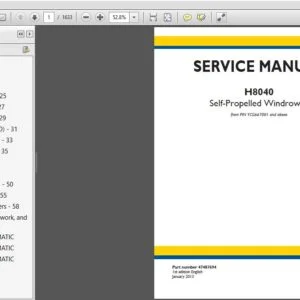 New Holland H8040 Self-Propelled Windrower Service Manual (47487694) - PDF Download
