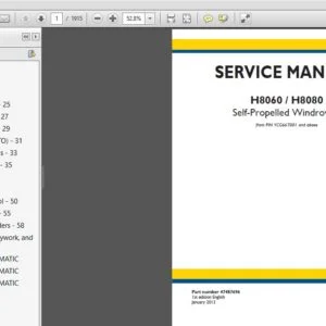 New Holland H8060 / H8080 Self-Propelled Windrower Service Manual (47487696) - PDF Download