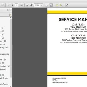 New Holland L221 L228 C227 C232 Tier 4B (final) 200 Series Skid Steer Loader / Compact Track Loader Service Manual - Download