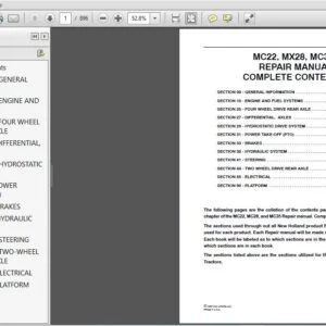 New Holland MC22 MC28 MC35 Commercial Mower Repair Manual 87557971 - PDF DOWNLOAD