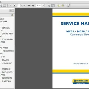 New Holland MC22/MC28/MC35 Commercial Mower Service Manual - PDF DOWNLOAD