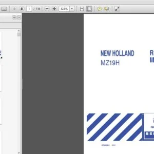 New Holland MZ19H Zero Turn Radious Mower Service Repair Manual (87045364) - New Holland MZ19H - PDF Download
