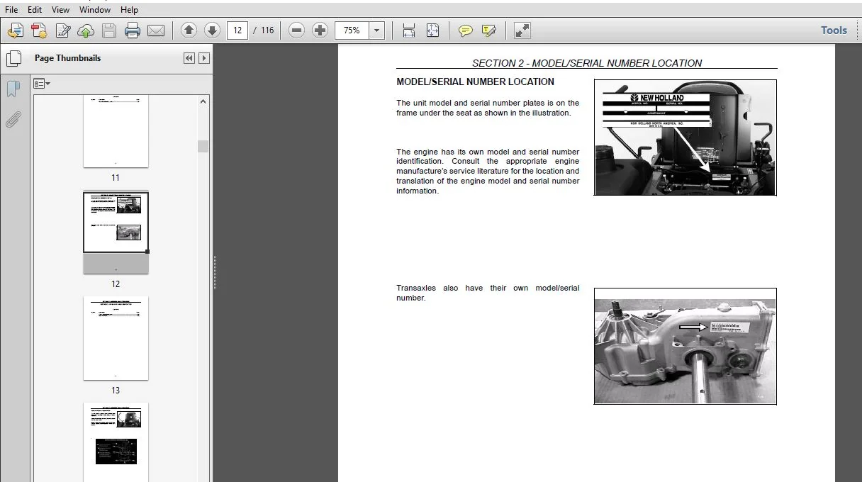 New Holland MZ19H Zero Turn Radious Mower Service Repair Manual (87045364) - New Holland MZ19H - PDF Download - Image 3