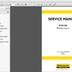 New Holland Midi Excavator E75C SR Service Manual 47488366A - PDF DOWNLOAD