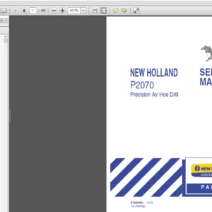New Holland P2070 Precision Air Hoe Drill Service Repair Manual (87492450) - PDF Download