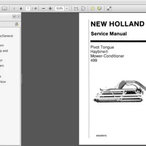 New Holland Pivot Tongue Haybine Mower-Conditioner 499 Service Repair Manual (40049910) - PDF Download