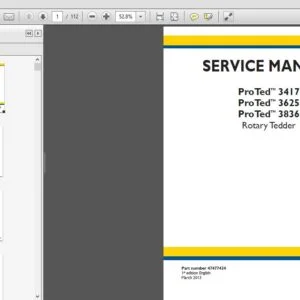 New Holland ProTed 3417, 3625, 3836 Rotary Tedder Service Manual (47477424) - PDF Download