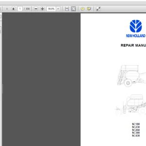 New Holland SC180 SC230 SC260 SC380 SC430 Service Repair Manual (87367201) - PDF Download