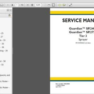 New Holland SP.240R SP.275R Guardian Tier 3 Sprayer Service Manual (47657030) - PDF Download