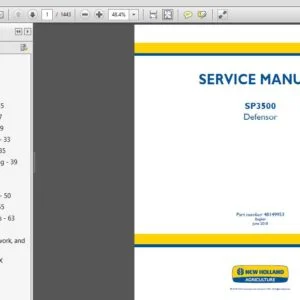 New Holland SP3500 Defensor Service Repair Manual (48149953) - New Holland SP3500 - PDF Download