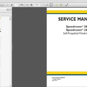 New Holland Speedrower® 200 Speedrower® 240 Self-Propelled Windrower Service Repair Manual (47698329) - PDF Download