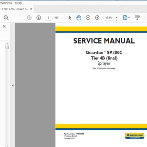 New Holland Sprayer Guardian SP300C Tier 4B (final) Service Manual 47837280 - PDF DOWNLOAD