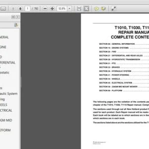 New Holland T1010, T1030, T1110 Service Repair Manual (87739173) New Holland T1010 - PDF Download