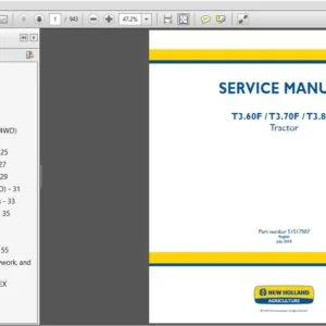 New Holland T3.60F T3.70F T3.80F Tractor Service Repair Manual (51517507) - PDF Download